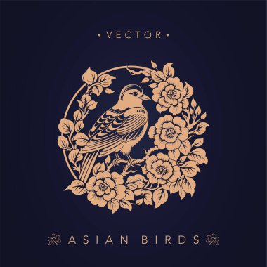 Asya geleneksel kuş desenleri Eski Çin çiçeği ve kuş desenleri