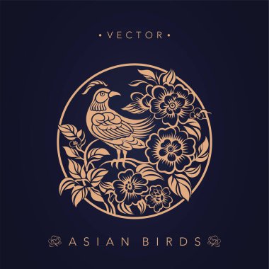 Asya geleneksel kuş desenleri Eski Çin çiçeği ve kuş desenleri