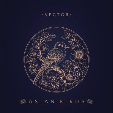 Asya geleneksel kuş desenleri Eski Çin çiçeği ve kuş desenleri