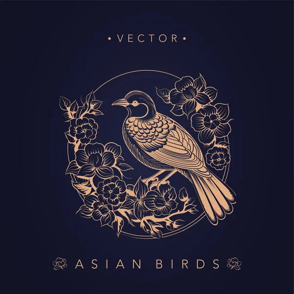 Asya geleneksel kuş desenleri Eski Çin çiçeği ve kuş desenleri