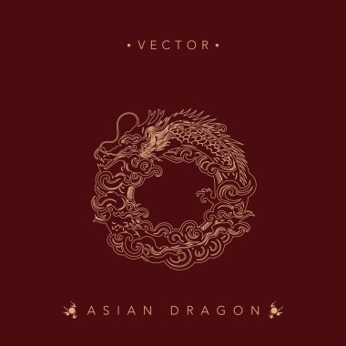 Intricate Asian Dragon Vector Illustration