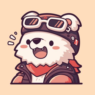 Havacı Gözlüklü ve Miğferli Şirin Köpek