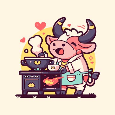 Şef Kıyafetinde Şirin Boğa Aşçılığı