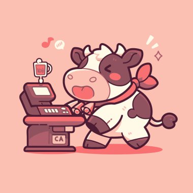 Yazar kasa kullanan Şirin İnek