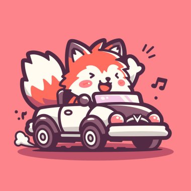 Sevimli Tilki Arabadan El sallıyor