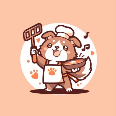 Şef Köpek Spatula ile Yemek Pişiriyor