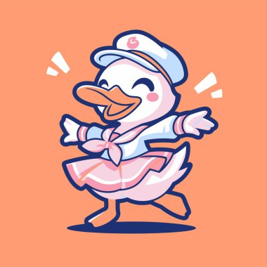 Mutlu Ördek Denizci Giysisinde