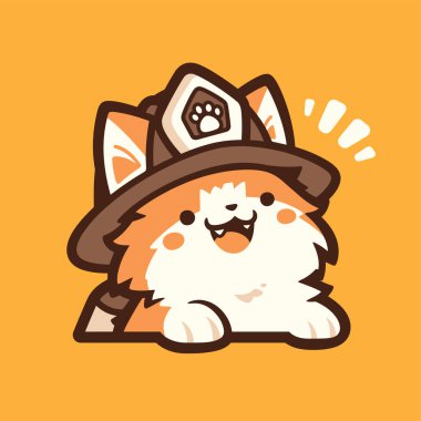 Gülümseyen Kedi İtfaiyecisi Sevimli Gizlice Bakıyor