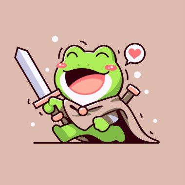 Kılıç ve Pelerinli Cesur Kurbağa Şövalyesi