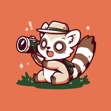 Nature Grass 'ta Kameralı Rakun Fotoğrafçısı