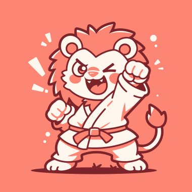 Kırpan Aslan Yavrusu Enerjiyle Karate Yumruğu