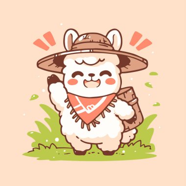 Mutlu Alpaca Gezgini Satchel Çimeni ile El sallıyor