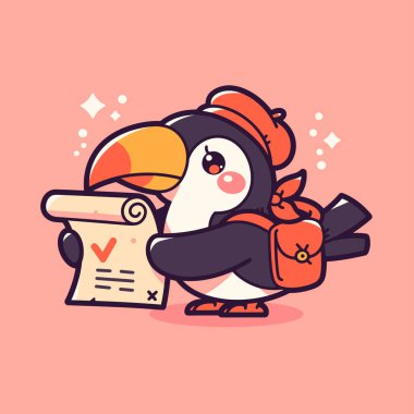 Sırt çantalı Toucan Gezgini Kontrol Listesi Haritası