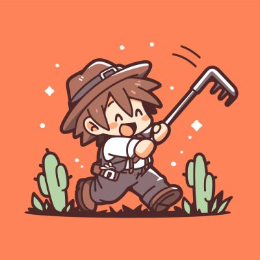 Çöl Çizgifilminde Mutlu Çiftçi Hasadı