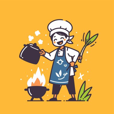 Şef Ateşte Yemek Pişiriyor