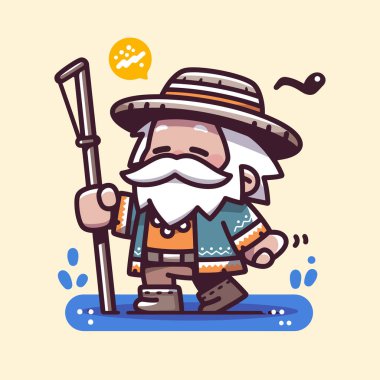 Çizgi film Yaşlı Adam Bastonla Yürüyor