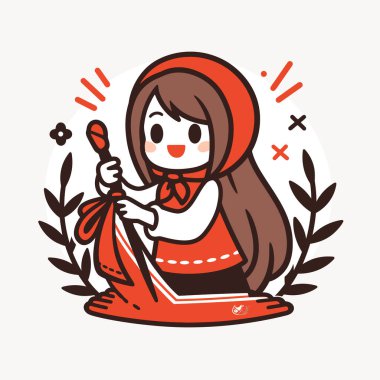 Şirin Kırmızı Başlıklı Kız Çizgi Film Karakteri