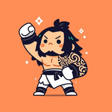 Karate Duruşunda Chibi Boksörü