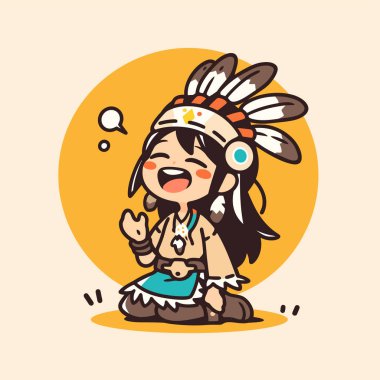 Çizgi film tarzında Sevimli Amerikan Çocuğu