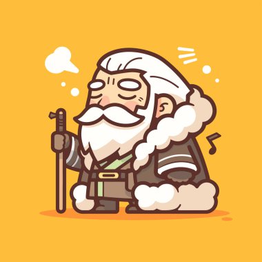 Kış Giyinen Neşeli Yaşlı Adam