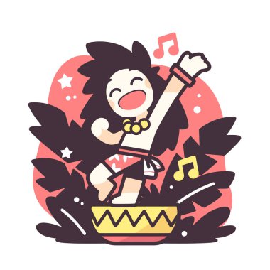 Mutlu Hawaii Hula Dansçısı Müzikle Kutluyor