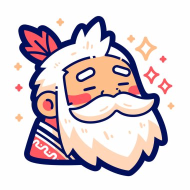 Dost canlısı Amerikan Yerlisi Şef İllüstrasyonu