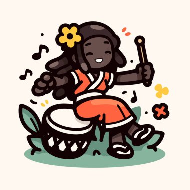 Mutlu Rasta Kız Davul Çalıyor