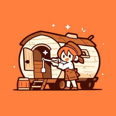 Gezgin Tüccar 'ın Kervanı Sevimli bir Retro Çizgi Film