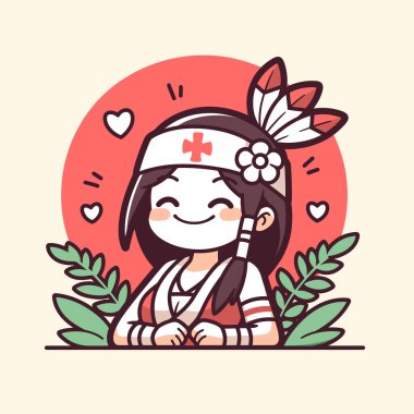 Amerikan Yerlisi Başlıklı Sevimli Hemşire