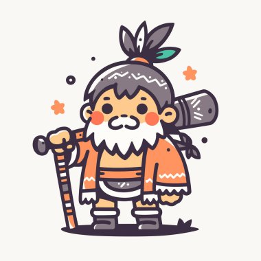 Personelli Amerikan Yerli Savaşçısı Çizgi Filmi