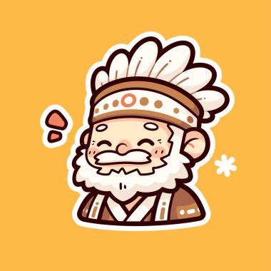 Geleneksel Başlıklı Gülümseyen Çizgi Film Yaşlısı