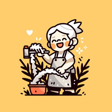 Mutlu fırıncı hamur hazırlıyor.