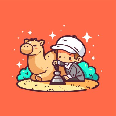 Arap Çocuk ve Deve Çizgi Filmi Çizimi