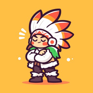 Sevimli Amerikan Yerlisi Şef Çizgi Filmi