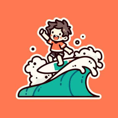 Dalgada sörf yapan Mutlu Sörfçü