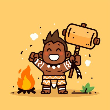 Kabile Savaşçısı Şenlik ateşiyle kutlama yapıyor.