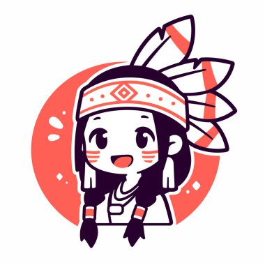 Headresli Chibi Amerikan Yerlisi Kız