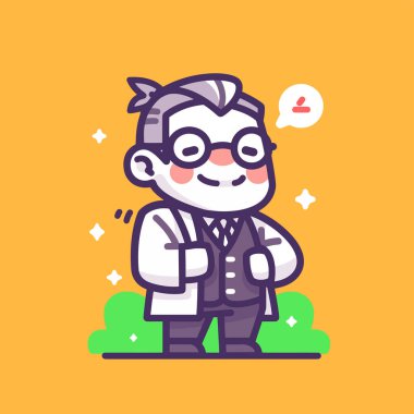 Gözlüklü Çizgi Film Profesörü