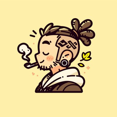 Siber Punk Karakteri Pipo İçiyor