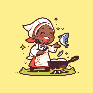 Mutlu Aşçı Balıklarla Yemek Pişiriyor