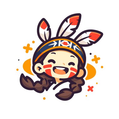 Şirin Çizgi film Amerikan Yerlisi Örgü ve Başlıklı Kız