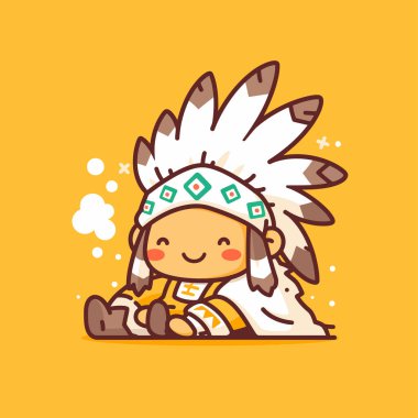 Çizgi film Amerikan Yerlisi Gülümseyen Şef