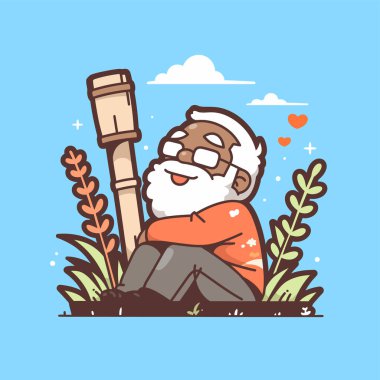 Teleskoplu Çizgi film Yaşlı Adam