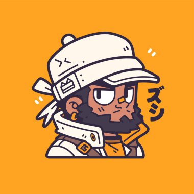 Cap 'teki Havalı Sakallı Adam - Karakter Çizimi