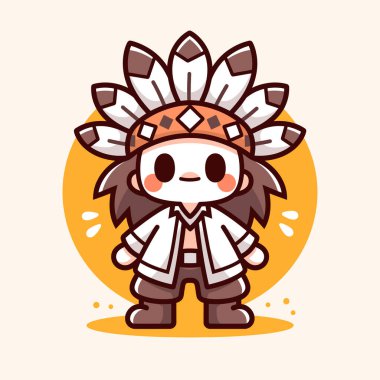 Adresli Sevimli Amerikan Yerli Çizgi Filmi Karakteri