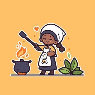 Neşeli Çizgi Film Şefi Yemek Pişiriyor