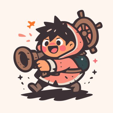 Neşeli Denizci Çocuk Top ve Gemi Tekerleği ile