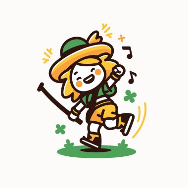 St. Patrick Günü 'nde Personelle Mutlu Leprechaun Dansı