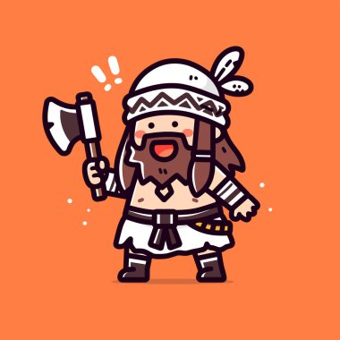 Baltalı Sevimli Barbar Savaşçı Çizgi Filmi