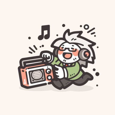 Einstein Retro Boombox ile Müzikten Hoşlanıyor